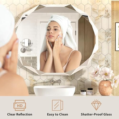 30x36 Inch Bathroom Mirrors for Over Sink, Round Frameless Mirrors for Wall