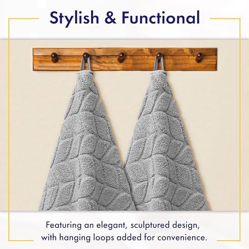 Alusa Home Ultra Soft & Stylish 700 GSM Luxury Bath Towels - 100% Zero-Twist, Long-Staple Cotton - Remarkably Absorbent & Quick Drying - 6 Piece Towel Set (Pewter Grey)