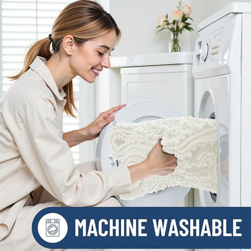 Smiry Bathroom Rugs 40X32, Extra Soft Rubber Backing Chenille Bath Mats