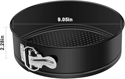 MASSUGAR 9 Inch Springform Pan Nonstick - Cheesecake Pan with Removable Bottom/Leakproof - Round Cake Pan with 50 Pcs Parchment Paper Liners - Fits 6 Qt 8 Qt Pressure Cooker