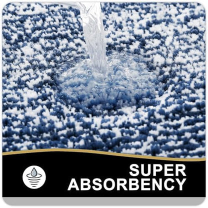 OLANLY Large Bathroom Rugs 40x32, Soft Absorbent Microfiber Bath Rugs, Navy