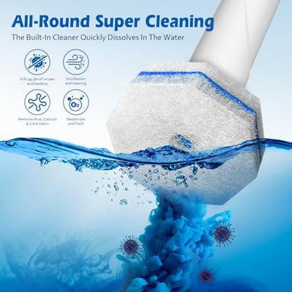 50 Count Disposable Toilet Wand Refills for Clorox, Upgraded Replacement Brush Heads Compatible With Most Toilet Wand Refill System - 5X Cleaning Power Toilets Bowl Cleaner with Exclusive Formula