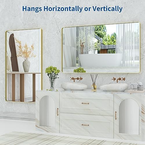 WEER Gold Bathroom Vanity Mirror 55X30 Inch