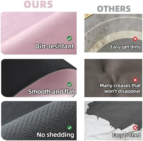 TYUU Thin Bath Mat, Bathroom Rugs Non Slip Washable, 24x36 Pink