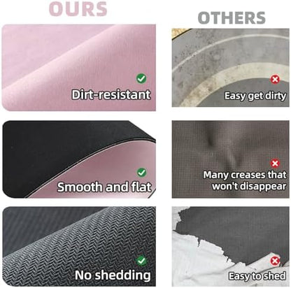 TYUU Thin Bath Mat, Bathroom Rugs Non Slip Washable, 24x36 Pink