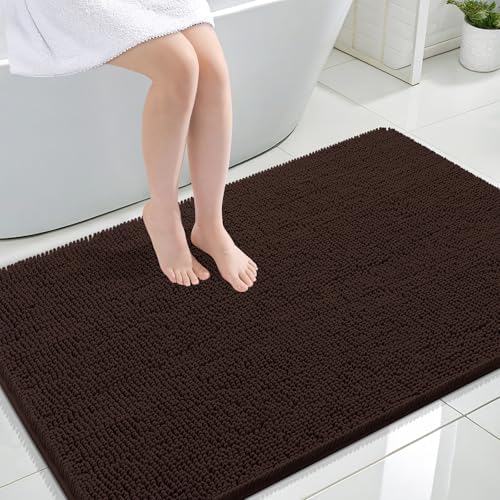 OLANLY Large Bathroom Rugs 47x32, Extra Soft Absorbent Chenille Bath Rugs