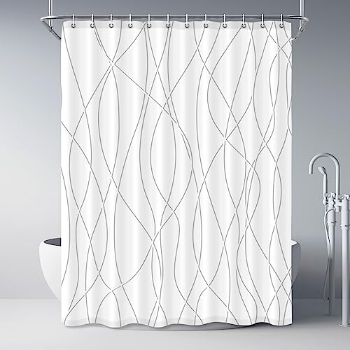 Striped Shower Curtain for Bathroom, Grey Shadow, 72" W x 84" L