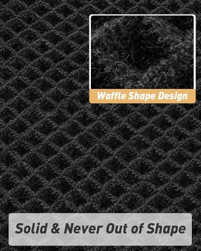 Upgraded Waffle Bath Mat Set of 2 Absorbent Bathroom Mat 18"x30" + 24"x48"