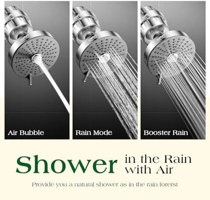 Filtered Shower Head COMBO – for Healthier Skin & Hair | 3 Mode High Pressure Shower Heads with 25-Stage Filtration | Removes 99.947% Chlorine & Heavy Metals | Shower Head with Filters - Chrome