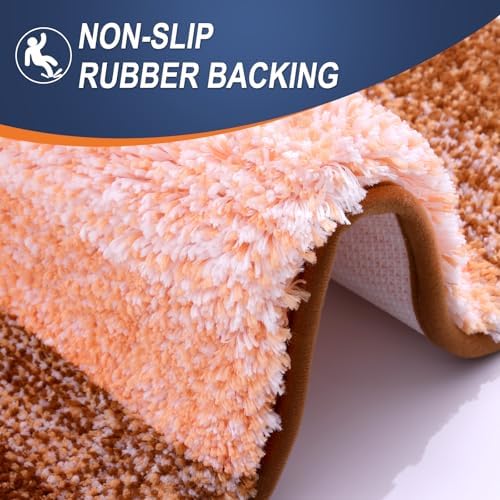 OLANLY Luxury Toilet Rugs U-Shaped 24x20, Soft Absorbent Microfiber Mat