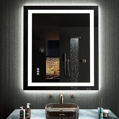 LOAAO 20"X28" RGB LED Bathroom Mirror with Lights, UL Listed