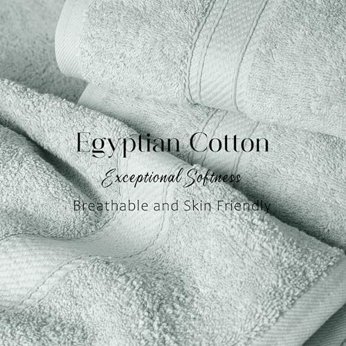 SUPERIOR Egyptian Cotton Ultra Plush & Absorbent, 12 Piece Set, Sea Foam