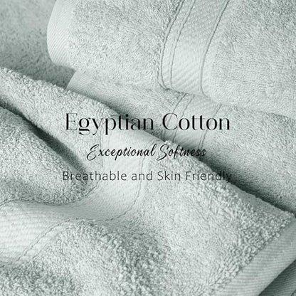 SUPERIOR Egyptian Cotton Ultra Plush & Absorbent, 12 Piece Set, Sea Foam