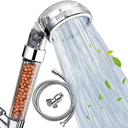 Nosame® Shower Head with Hose, Filter Filtration High Pressure Water Saving 3 Mode Function Spray Handheld Showerheads for Dry Skin & Hair