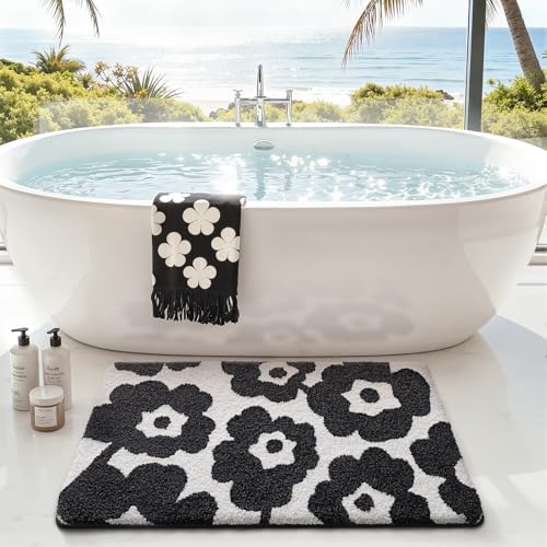 LUMI Bathroom Rug 24x43, Soft Absorbent Microfiber Bath Mat, Non Slip