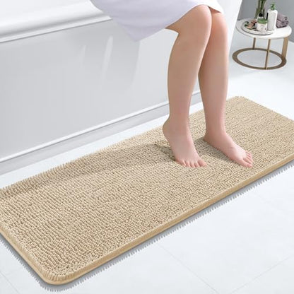 OLANLY Bathroom Runner Rugs 47x17, Extra Soft Absorbent Chenille Bath Rugs