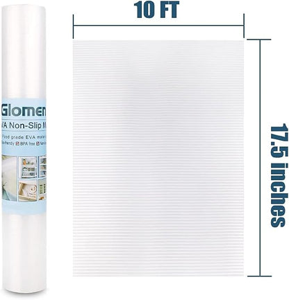 Shelf Liner, Non-Slip Cabinet Liner, Washable Oil-Proof for Kitchen Cabinet, Shelves, Refrigerator, Storage, Desks, 17.5 Inches x 10 FT, Non Adhesive Drawers Liner (17.5 Inches x 10 FT)… Clear