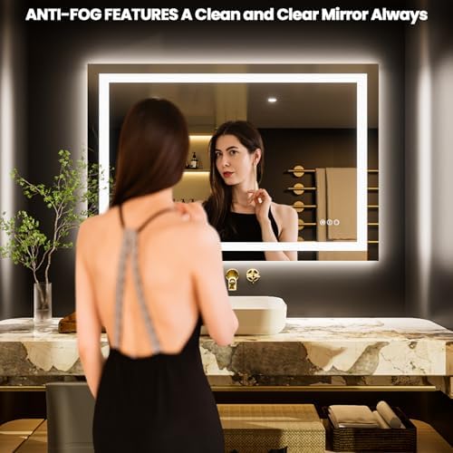 LOAAO 50"X34" LED Bathroom Mirror with Lights, UL Listed