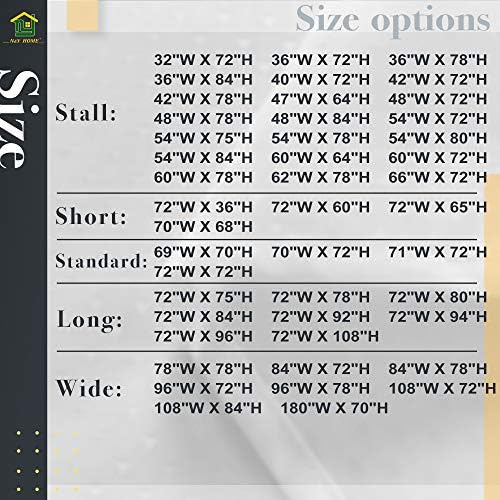 N&Y HOME Fabric Shower Curtain or Liner Stall Size 36 x 72 Inches, White