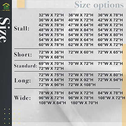 N&Y HOME Fabric Shower Curtain Liner 48 x 72 inches Bath Stall Size, White