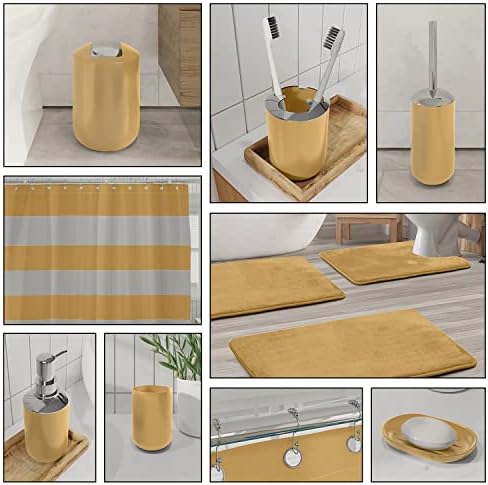 Clara Clark Bathroom Set – Bathroom Sets with Shower Curtain and Rugs, Soft Bathroom Rugs Non Slip, 23PC Gold Bathroom Accessories Set Complete with Bath Rugs, Shower Curtain Set with Liner and Hooks