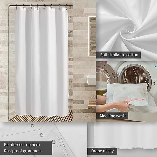 ALYVIA SPRING 48x72 Stall Waterproof Fabric Shower Curtain or Liner White