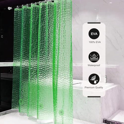 Shower Curtain Liner, 100% Waterproof EVA 3D Shower Curtains with 3 Duty Heavy Bottom Magnets and 12 Rust Proof Grommets, 72x72 Weighted Shower Liner for Shower Stall, Bathtubs