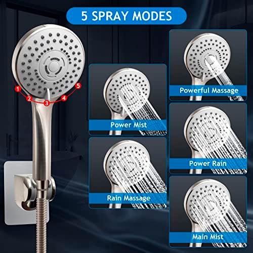 Shower Head Combo,12" Brushed Nickel High Pressure with 11" Extension Arm