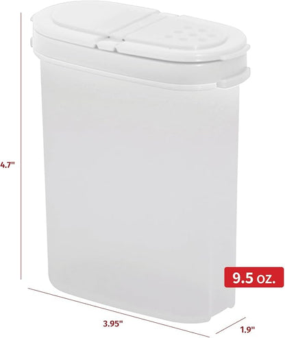 SIGNORA WARE Spice Jars with Lids - 8 oz Refillable Empty Airtight Spice/Seasoning Containers Set -2 in 1 Pour/Sift Shaker Lids Clear Plastic Spice/Seasoning Organizer Kitchen/Travel 2 pk