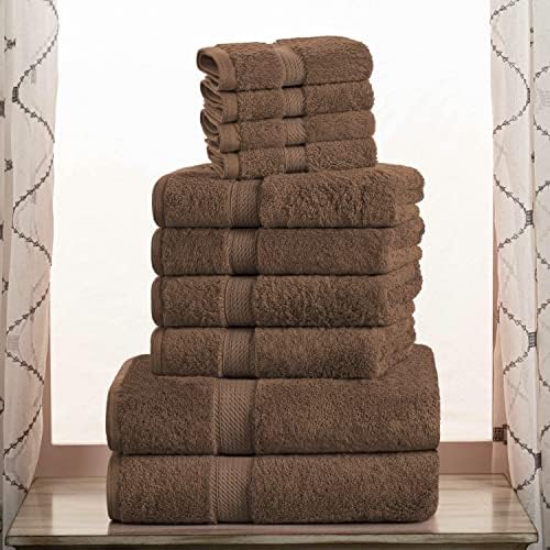 Superior Egyptian Cotton Ultra Plush & Absorbent, 10 Piece Set, Chocolate