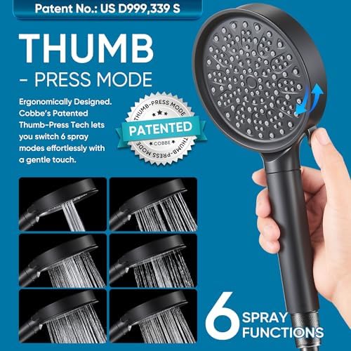 Cobbe Filtered Shower Head with Handheld, Water Softener for Hard Water
