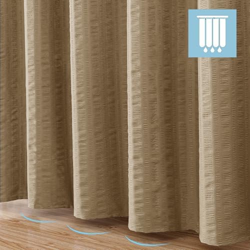 Aiyufeng Taupe Shower Curtain for Bathroom, Embossed Textured Fabric Shower Curtain for Bathroom - Soft Cloth & Hotel Spa, Machine Washable, 72X96, Taupe
