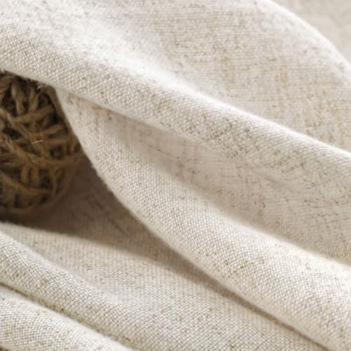 Farmhouse Shower Curtain Ruffle Linen Flax Ivory White 72"W x 72"L