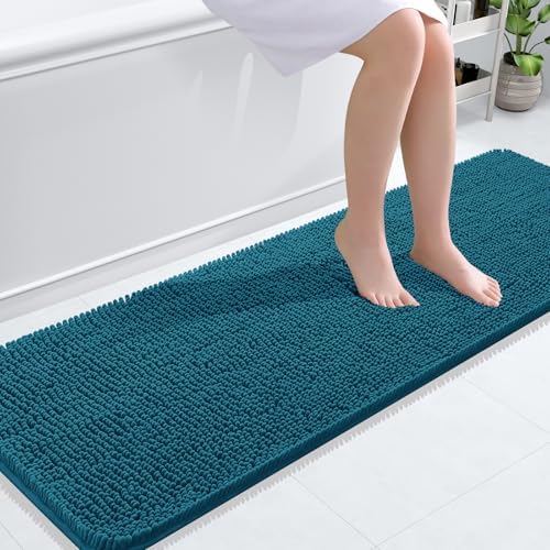 OLANLY Bathroom Runner Rugs 59x20, Extra Soft Absorbent Chenille Bath Rugs