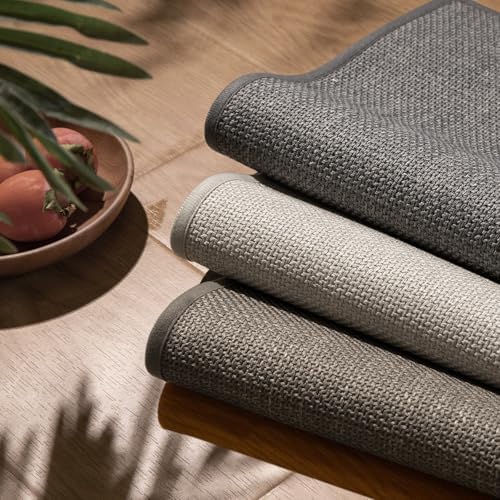 chakme Bathroom Rugs Mat 32x17, Ultra Thin Non Slip Bath Mat Quick Dry Absorbent Bath Mat for Bathroom Floor, (Dark Grey, 32"x17")