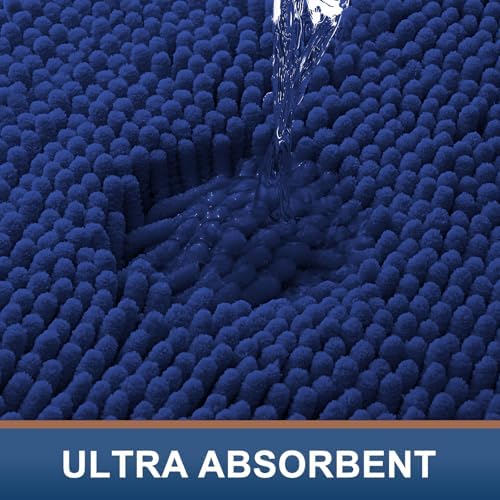 Smiry Bathroom Rugs 34X21, Luxury Chenille Extra Soft Absorbent Bath Mat