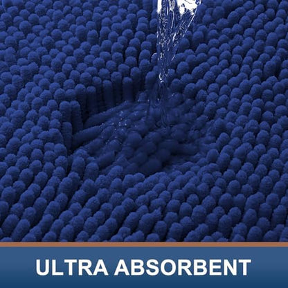 Smiry Bathroom Rugs 34X21, Luxury Chenille Extra Soft Absorbent Bath Mat