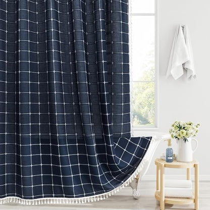Gibelle Extra Long Boho Farmhouse Shower Curtain for Bathroom 72x84