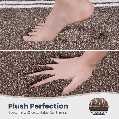 PURRUGS Bathroom Runner Rug, Bath Mat, 24" x 60", Brown