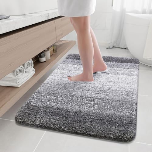 Arotive Microfiber Bathroom Rugs, Shaggy Soft Absorbent Bath Rug, 47x32