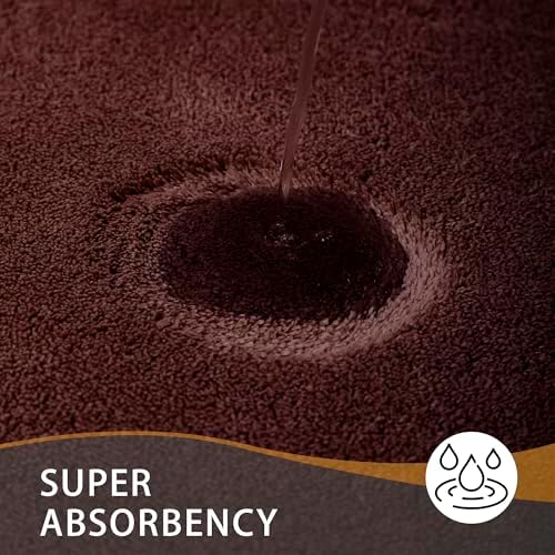 MINIDEAR Bathroom Rugs 60x24 Dark Brown - Thick Memory Foam Bath Mat, Ultra Soft & Plush Fluffy, Non-Slip, Quick Dry, Absorbent Washable Floor Microfiber Mat for Tub, Home Decor Accessories
