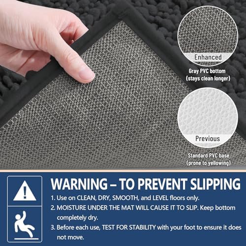 Arotive Bathroom Rugs Mat 47x17, Soft Absorbent Chenille Shaggy Bath Mat