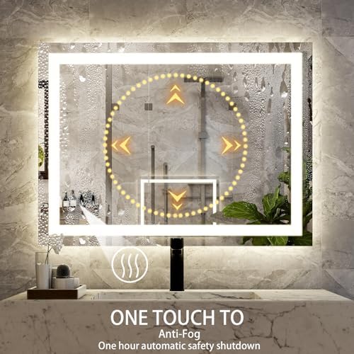XRAMFY 32''X24'' LED Bathroom Mirror, Wall Mirror with Lights