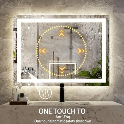 XRAMFY 32''X24'' LED Bathroom Mirror, Wall Mirror with Lights