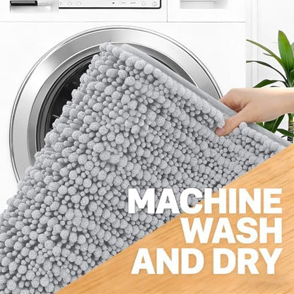 OLANLY Bathroom Rugs 44x24, Thick Soft Absorbent Chenille Bath Rugs