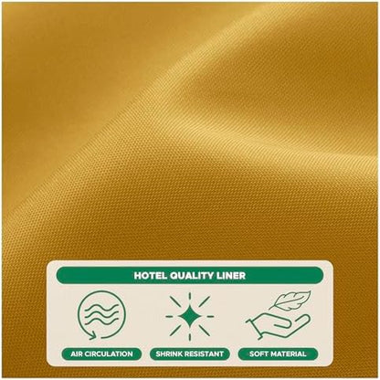 Fabric Shower Curtain Liner 72"W x 84"L-Gold Extra Long Shower Liners