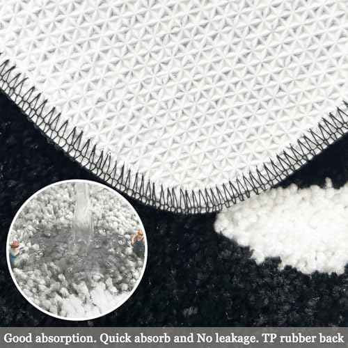 Get Naked Bathroom Rugs - Funny Bath Mats for Bathroom Non Slip Floor Decor Water Absorbent Bath Rugs for Sink Bathtub and Shower Black and White 20" x 32"