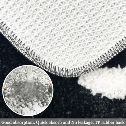 Get Naked Bathroom Rugs - Funny Bath Mats for Bathroom Non Slip Floor Decor Water Absorbent Bath Rugs for Sink Bathtub and Shower Black and White 20" x 32"
