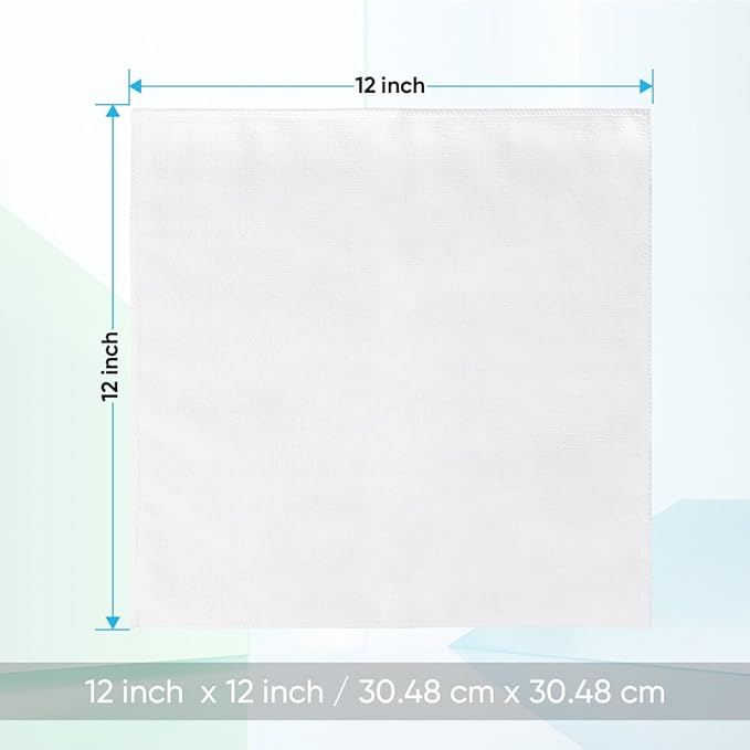 HOMEXCEL Microfiber Washcloths 24 Pack, Highly Absorbent and Soft Face Towel, Multi-Purpose White Wash Cloths for Bathroom, Hotel, Spa, Gym, and Kitchen, 12x12 Inch