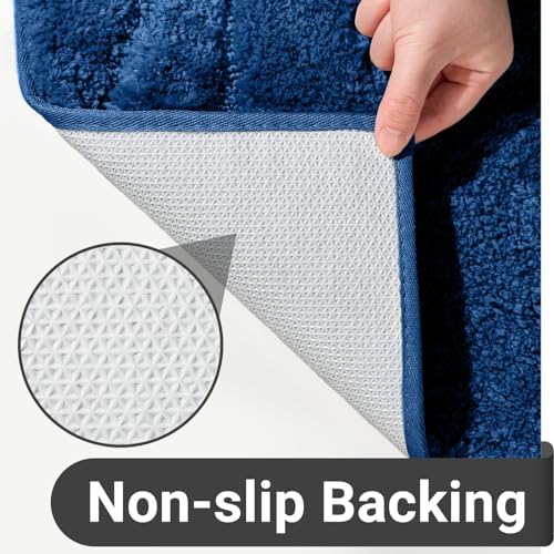 DEXDE Bathroom Rugs Runner Non-Slip Mat for Bathroom Floor, 24X72 Blue